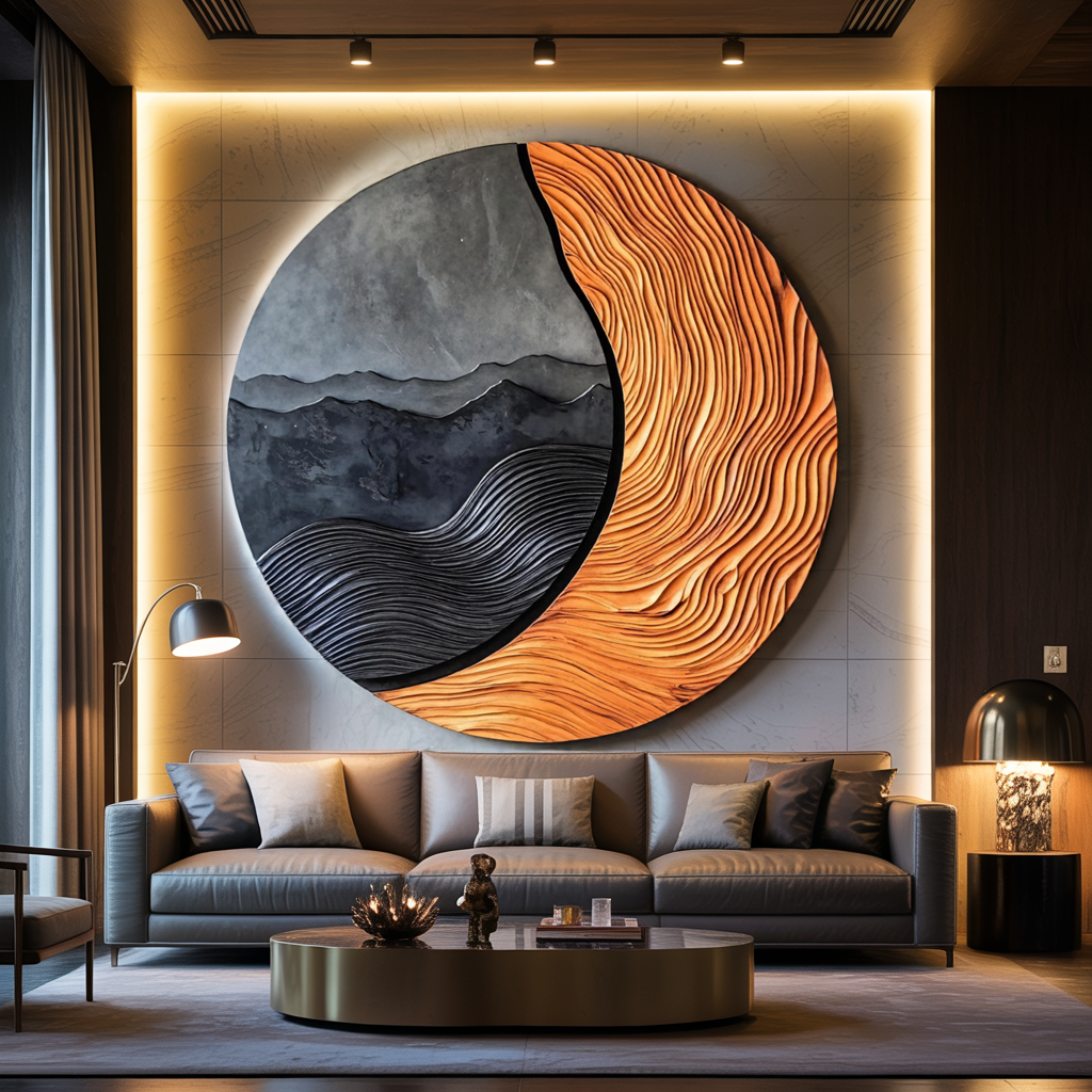 Handcrafted Large Sculpture Wall For Furniture Wall Art