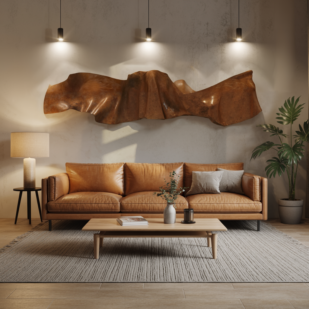 Organic Modern Wall Sculpture Abstract Carved Art Panel For Living Room And Reception