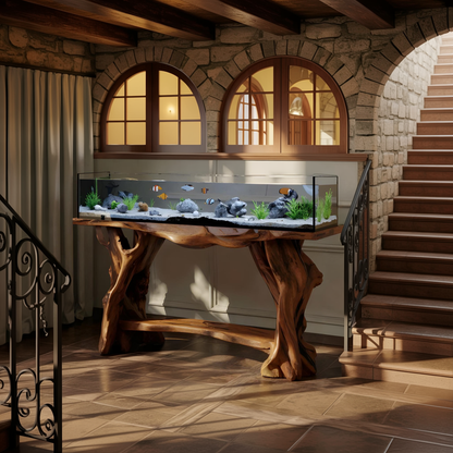 Elegant Coffee Table With Built-in Aquarium Design