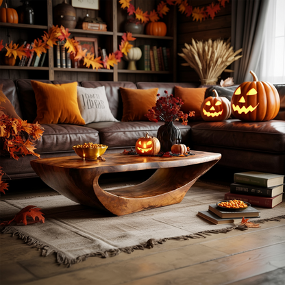 Farmhouse Live Edge Coffee Table Entryway Design Rustic Halloween