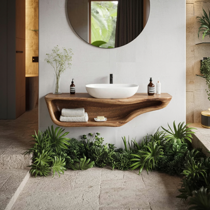 Handcrafted Live Edge Vanity For Custom Bathrooms