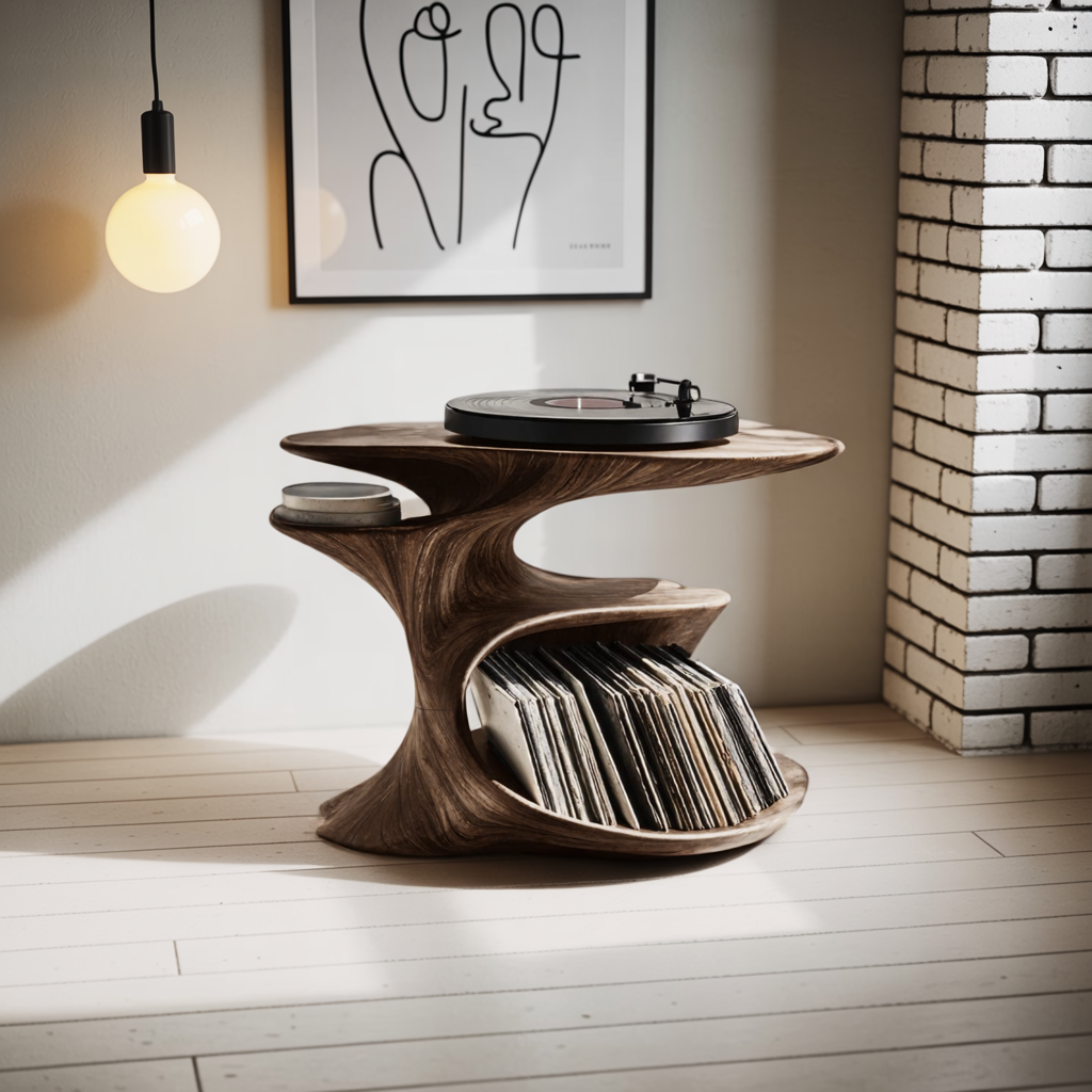 Farmhouse Record Stand Country Home Decor Style