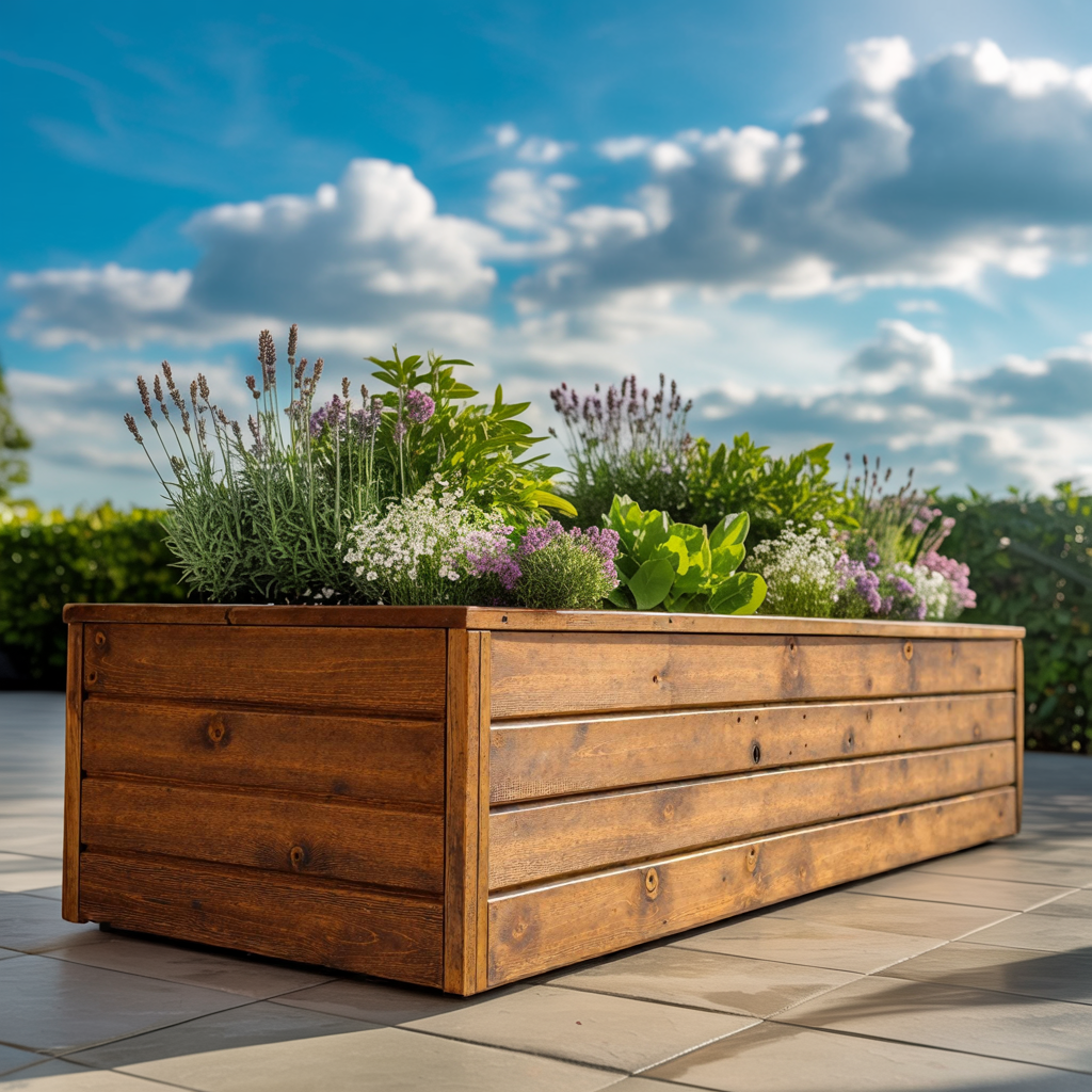 Stylish Solid Wood Planter Box For Garden Use
