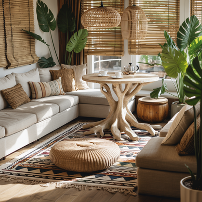 Farmhouse Round End Table Small Space Solution