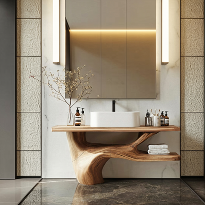 Handcrafted Solid Wood Vanity For Natural Interiors