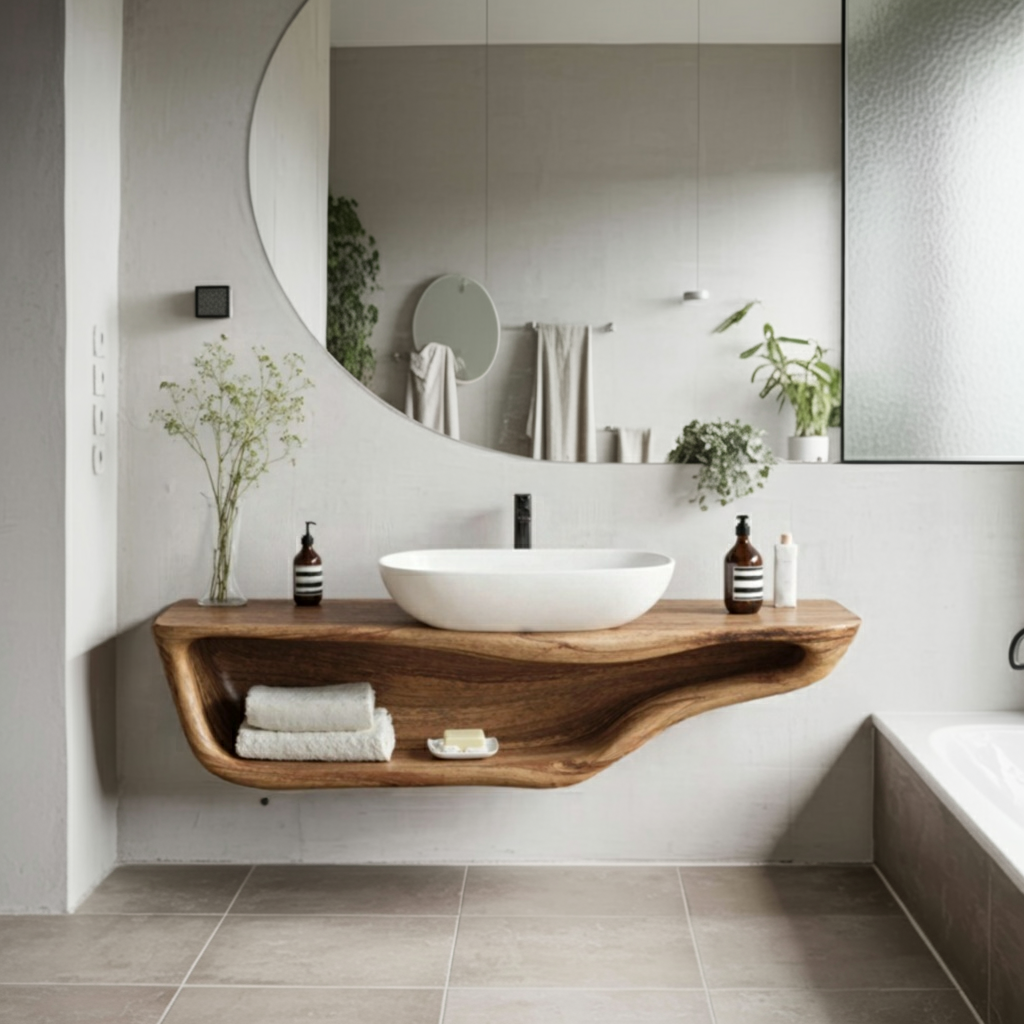 Handcrafted Live Edge Vanity For Custom Bathrooms