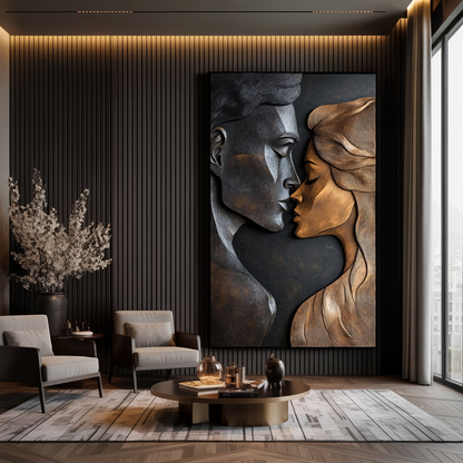 Handcrafted Large Sculpture Wall For Entryway Statement