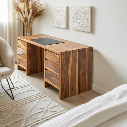Modern Desk With Drawers Minimalist Office Table For Home Study And Workspace