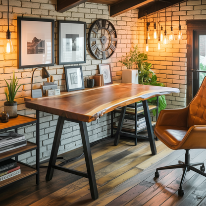Rustic Live Edge Desk For Home Office Setup