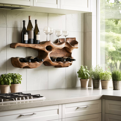 Farmhouse Wine Holder For Living Room Shelf Accent