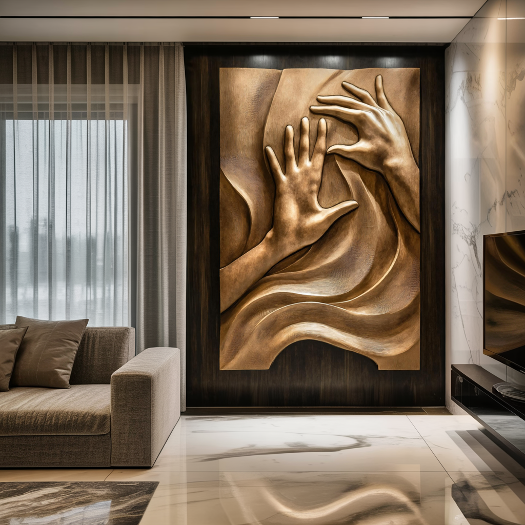 Farmhouse Large Sculpture Wall For Living Room Centerpiece