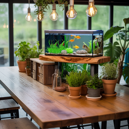Cozy Living Room Rustic Floating Shelf For Aquarium