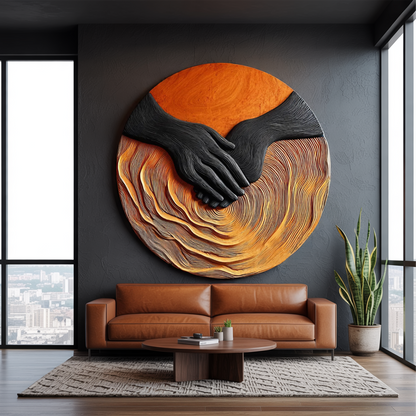Modern Solid Wood 3D Sculpture Wall Decor For Entryway And Living Room
