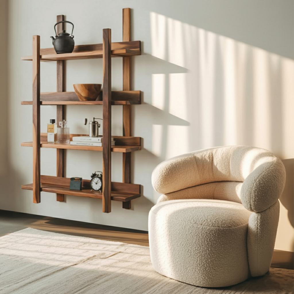 Modern Wall Mounted Shelf Minimalist Floating Book Rack For Bedroom And Living Room