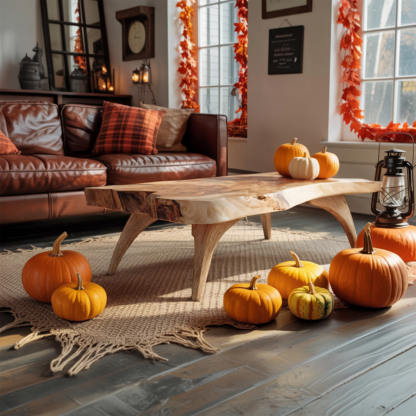Mid Century Live Edge Coffee Table For Entryway Design Halloween Style