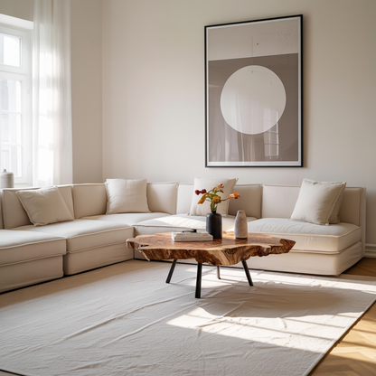Rustic Wood Table For Boho Style Living Room