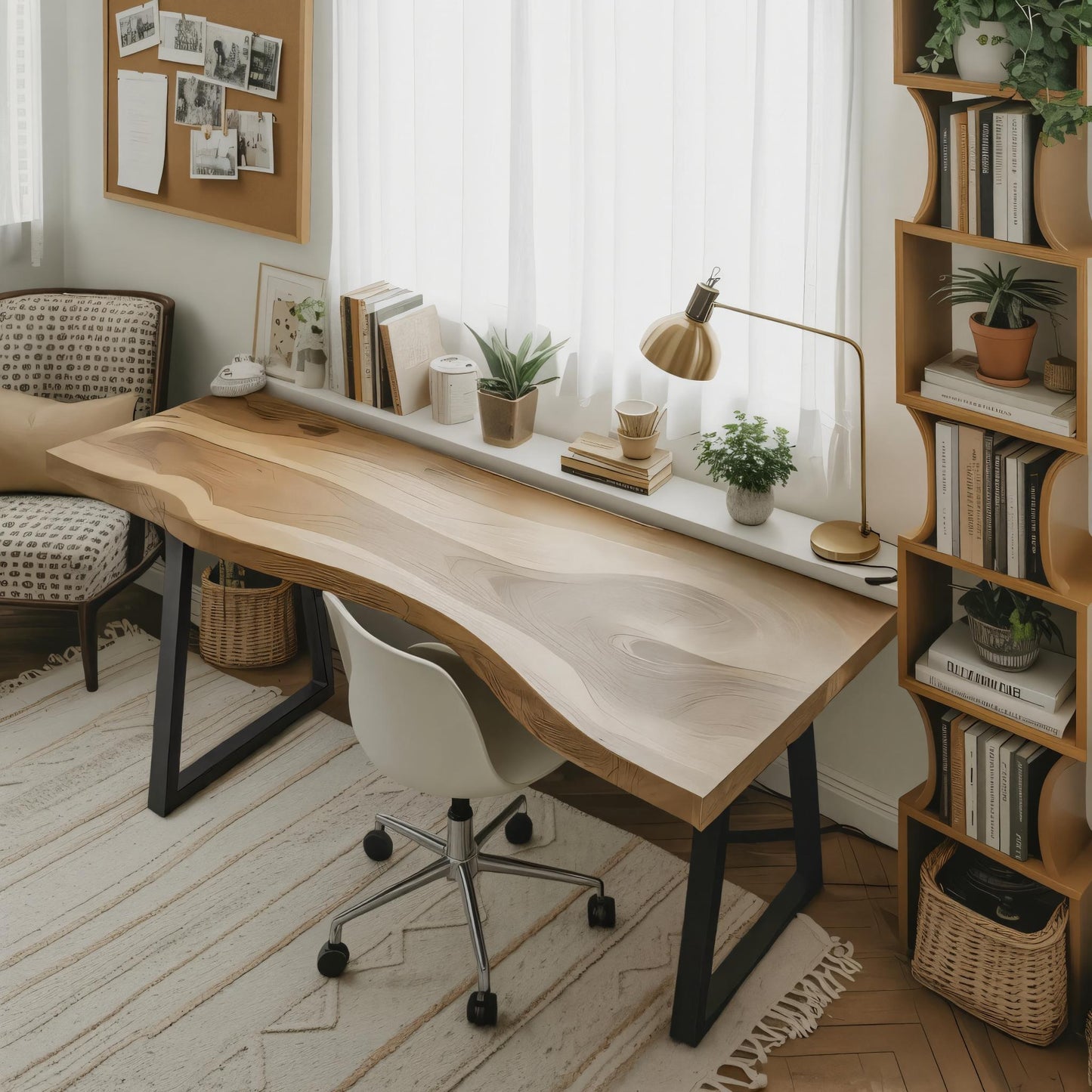 Modern Live Edge Desk For Minimalist Home Office Placement