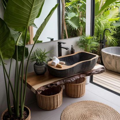 Mid Century Wooden Vessel Sink For Stylish Bathroom Decor