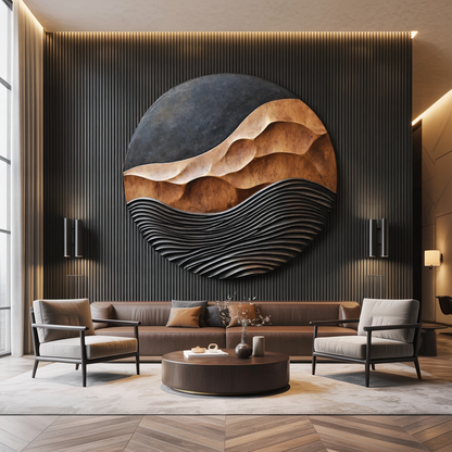 Rustic 3D Wood Wall Art For Entryway Wall Panel Design