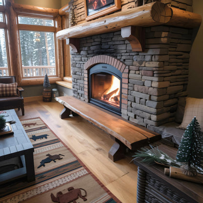 Rustic Live Edge Wood Bench For Entryway Seating