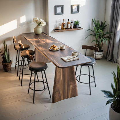 Modern Minimalist Wood Bar Table For Kitchen And Dining