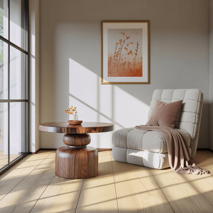 Zen Sculptural Side Table Japandi Accent For Entryway And Tea Room