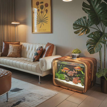 Modern Aquarium Nightstand With Storage For Bedroom And Living Room Display