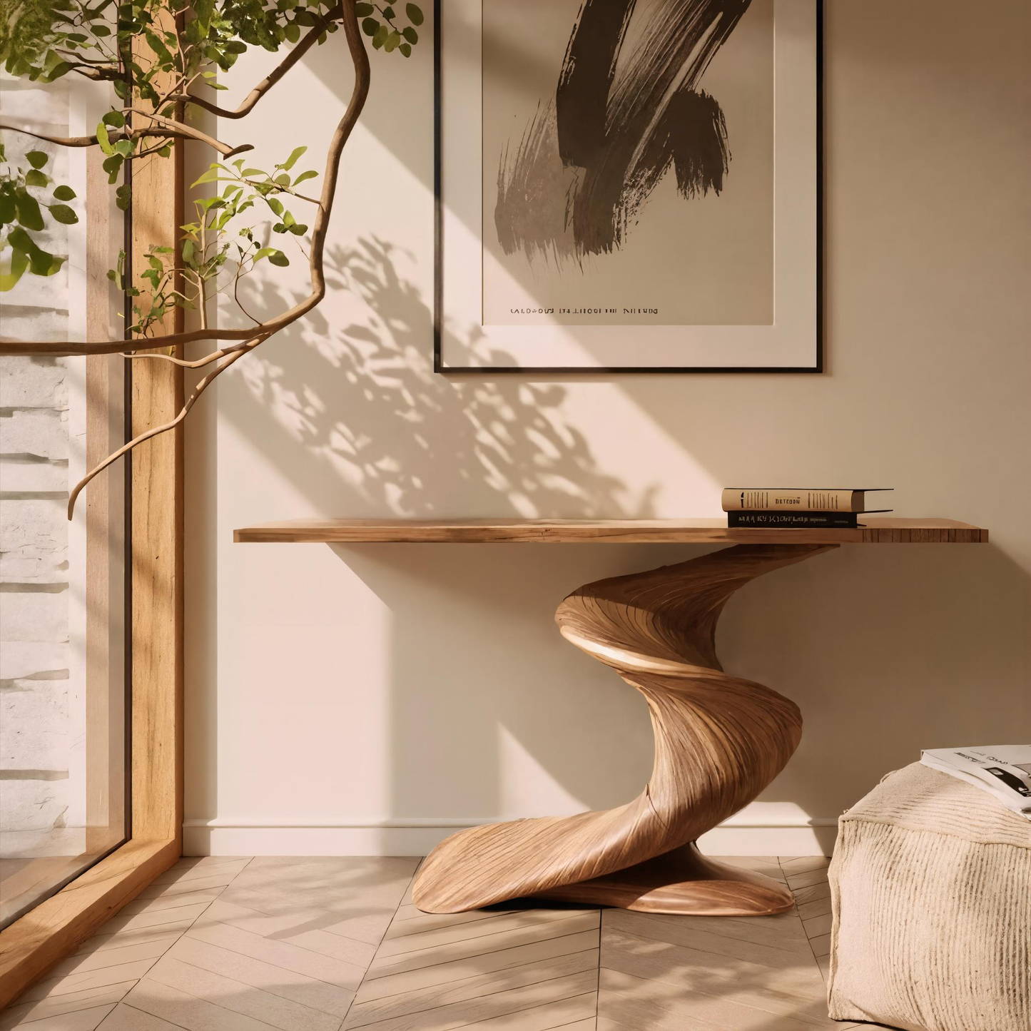 Handcrafted Wood Console Table Furniture Decor