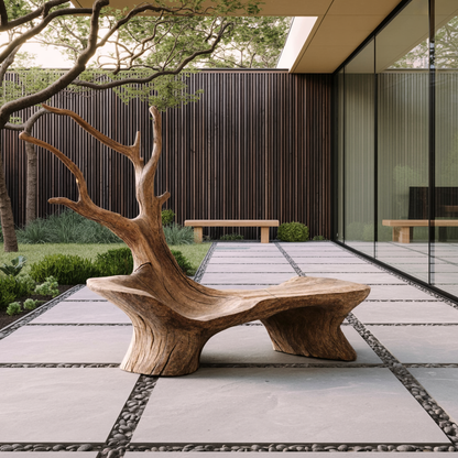Mid Century Branch Bench Outdoor Seating For Timeless Patio Comfort