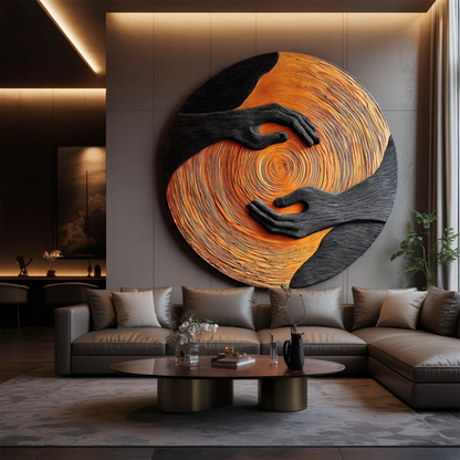 Mid Century Solid Wood 3D Sculpture For Furniture Decoration