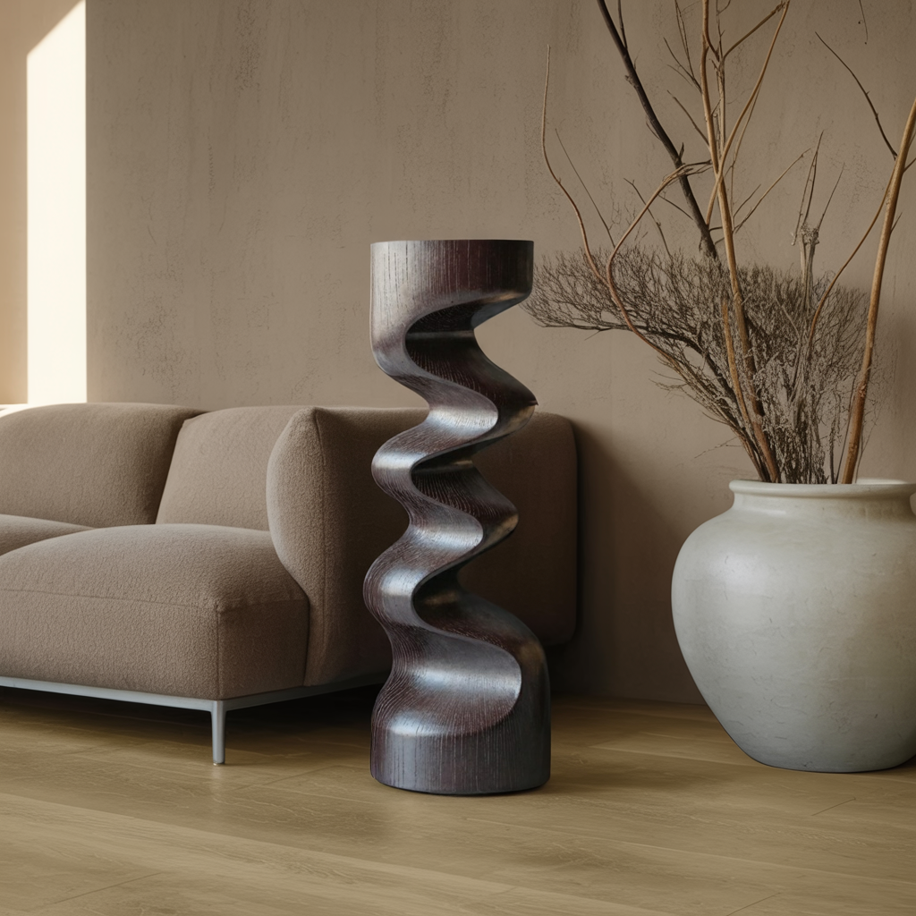 Rustic Wooden Abstract Decor For Living Room Display