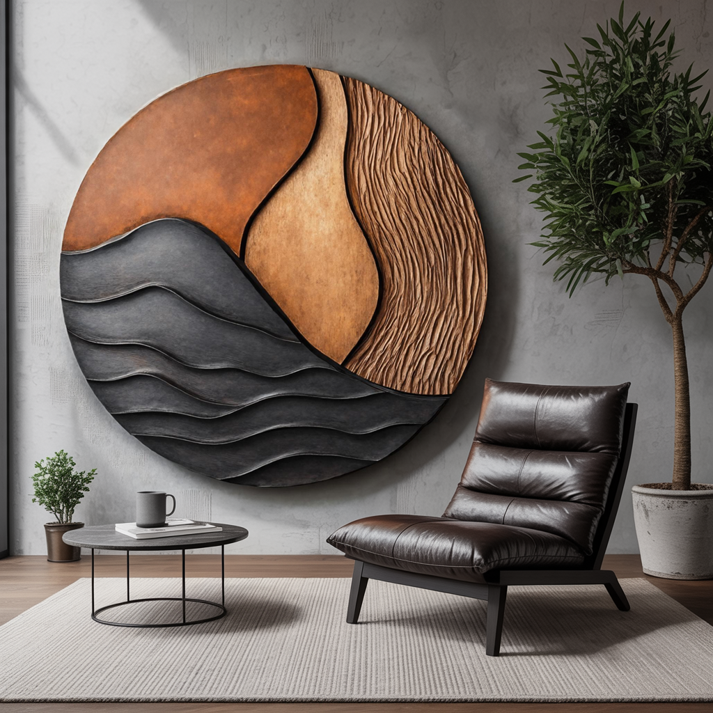 Mid Century Wood Wall Art For Bedroom Modern Home Decor