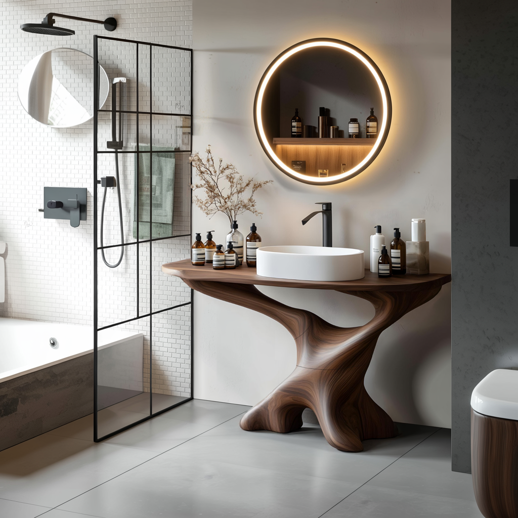 Handcrafted Solid Wood Vanity For Bathroom Decor