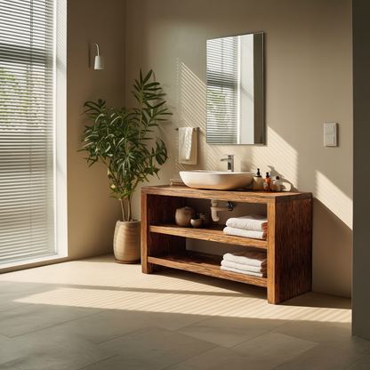 Farmhouse Wooden Vanity For Cozy Bathroom Spaces