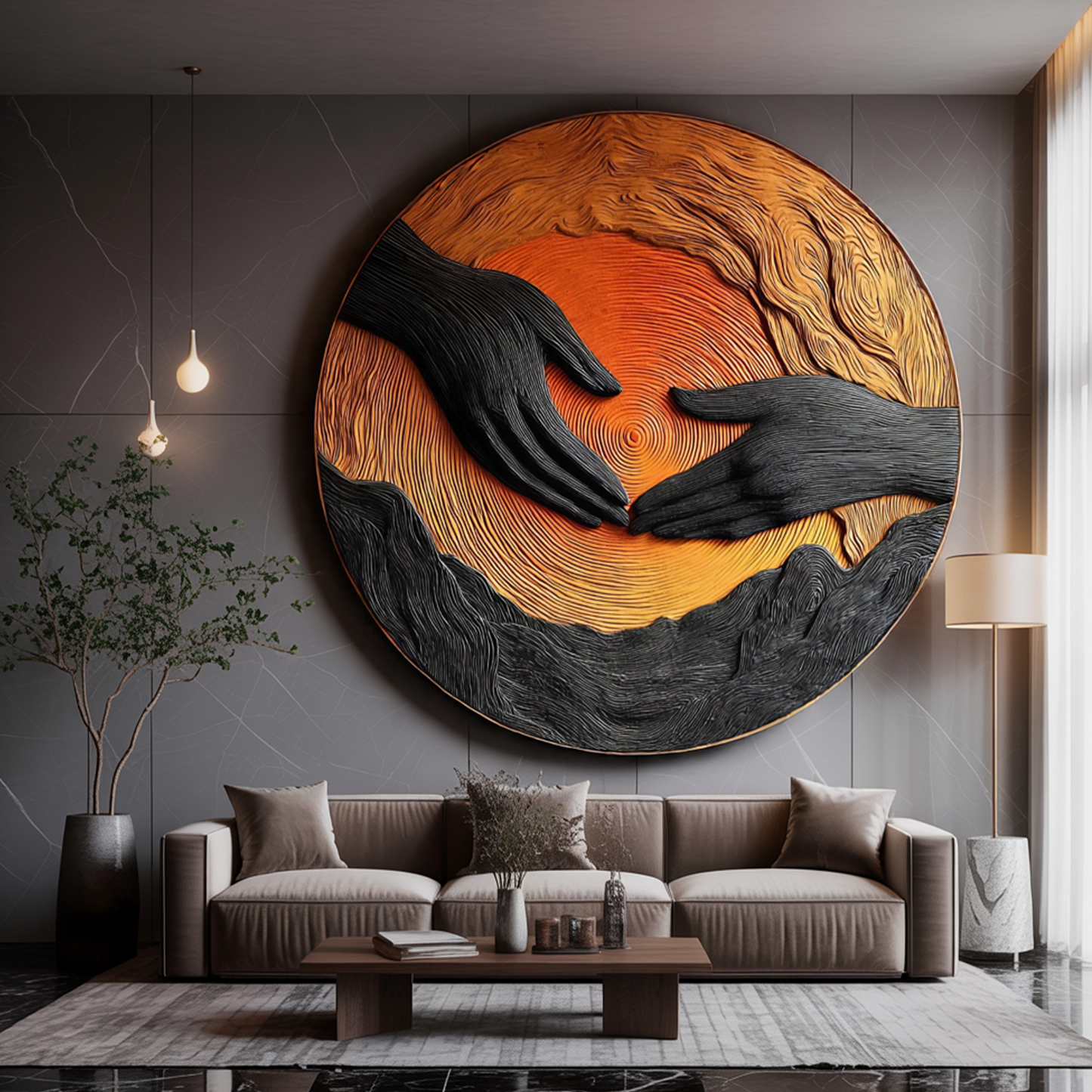 Modern Wooden Wall Art Sculpture For Entryway And Hallway Design