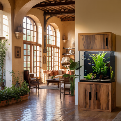 Rustic Aquarium Cabinet For Living Room Corner