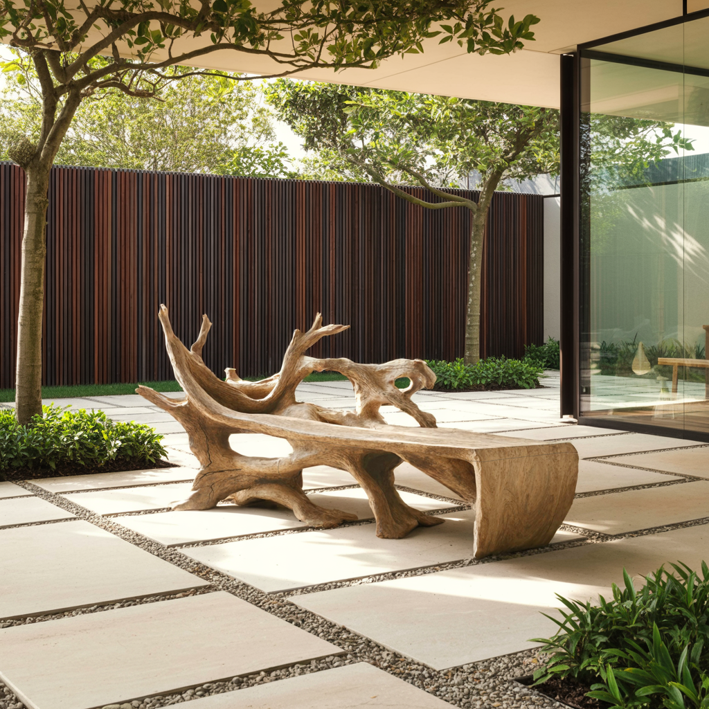 Farmhouse Wooden Bench Outdoor Seating For Classic Porches