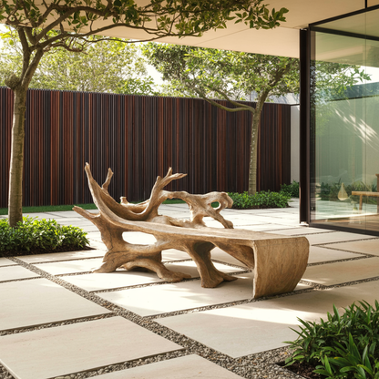 Farmhouse Wooden Bench Outdoor Seating For Classic Porches