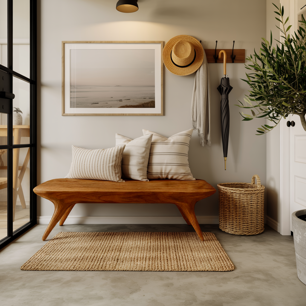 Modern Minimalist Entryway Bench For Hallway Or Bedroom Seating