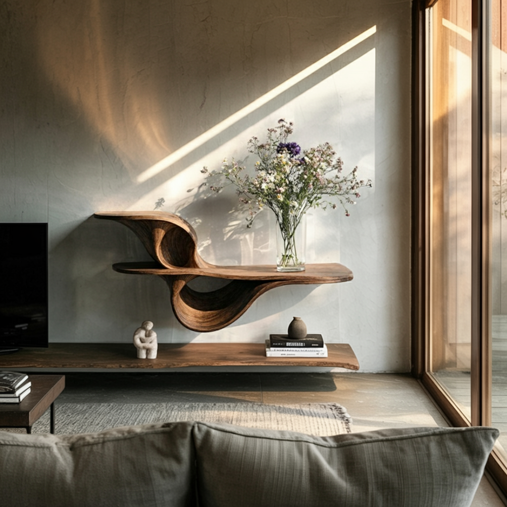 Farmhouse Live Edge Wall Mount Shelf Bedroom Decor