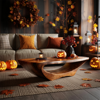 Farmhouse Live Edge Coffee Table Entryway Design Rustic Halloween