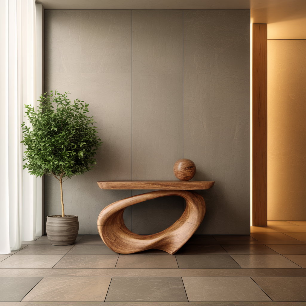 Rustic Live Edge Console Table Entryway Design