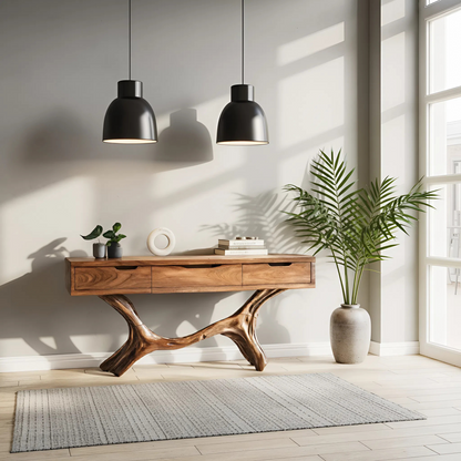 Rustic Solid Wood Dressing Table For Cozy Bedroom