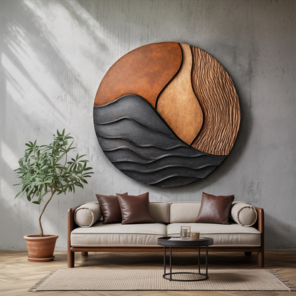 Mid Century Wood Wall Art For Bedroom Modern Home Decor