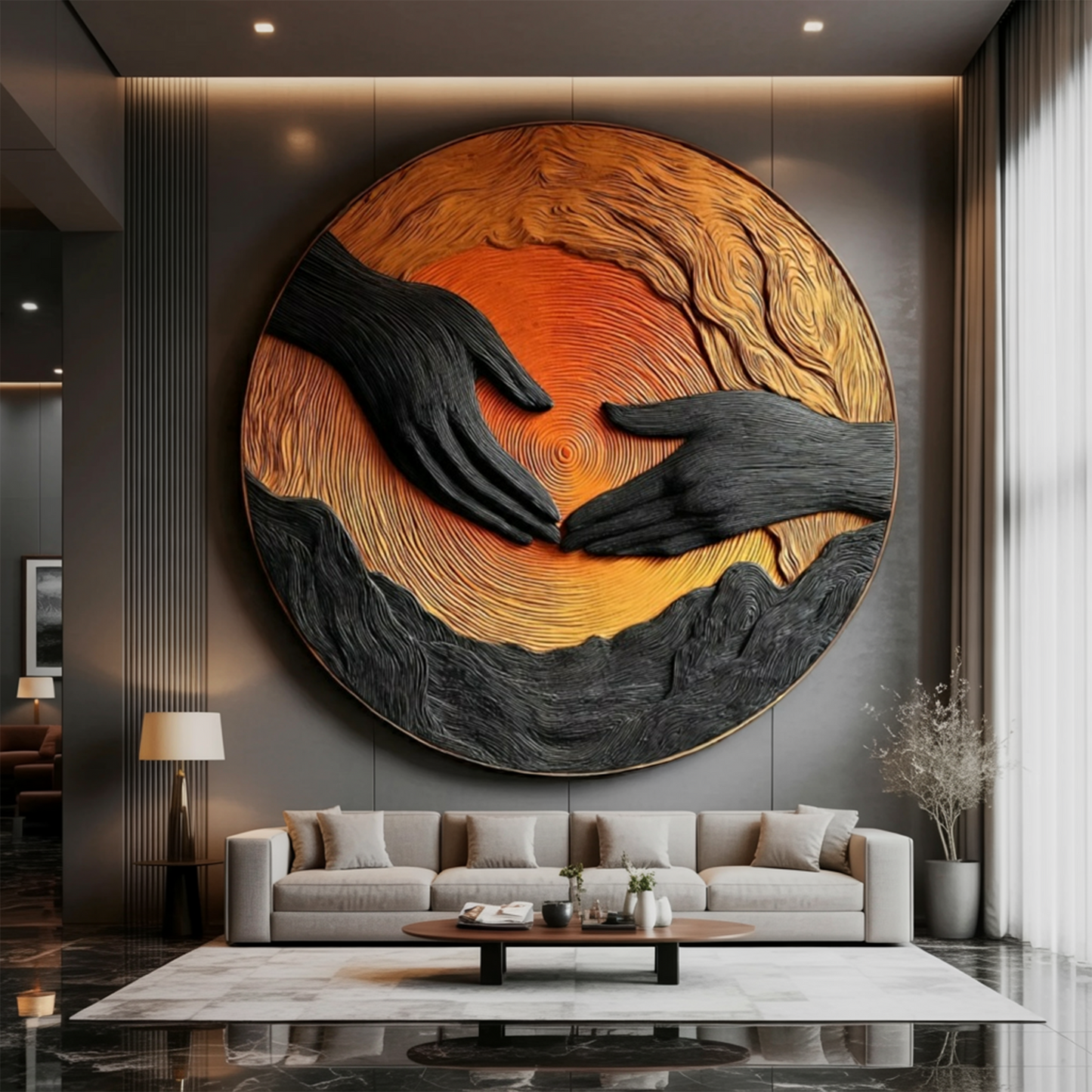 Modern Wooden Wall Art Sculpture For Entryway And Hallway Design