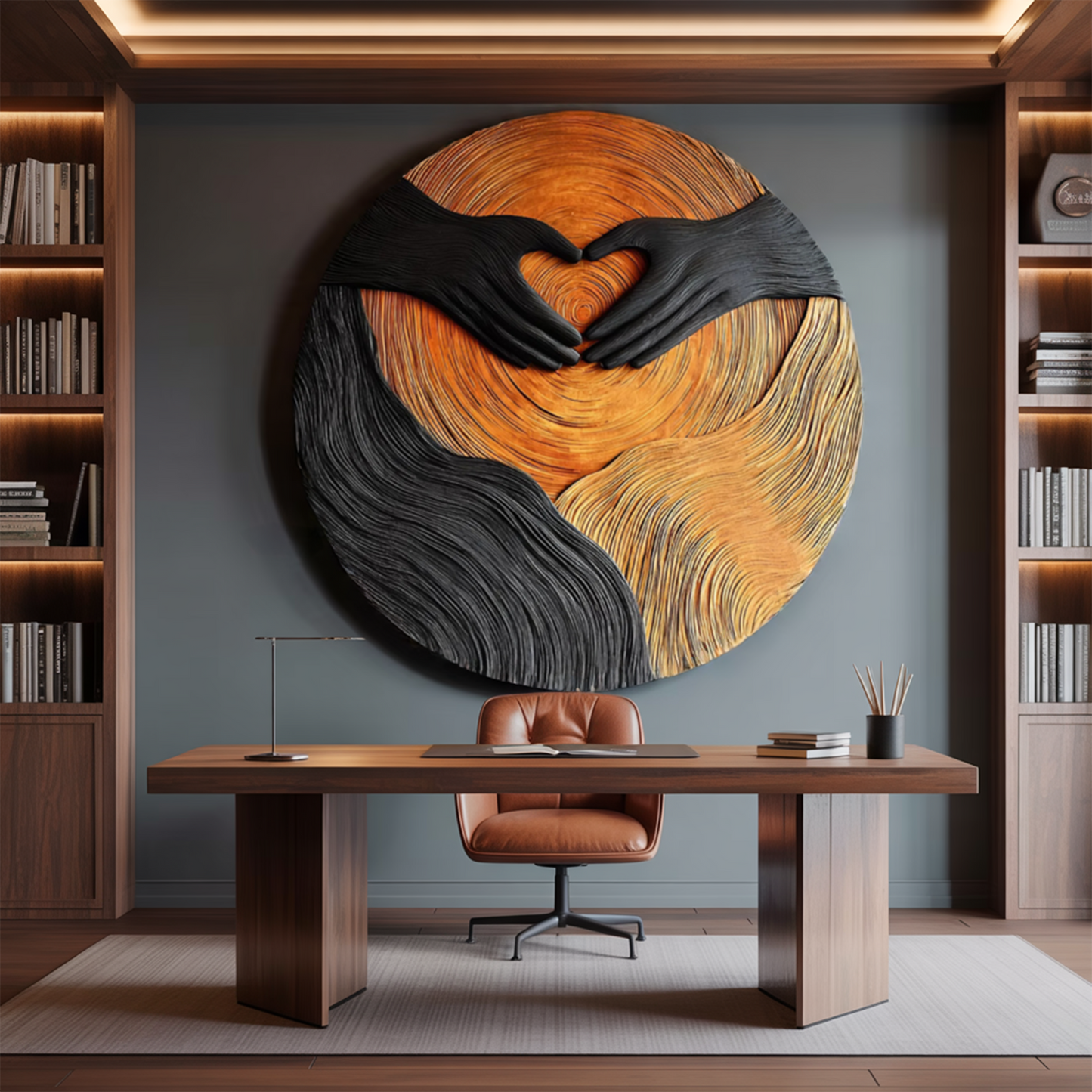 Handcrafted Wooden Wall Art Sculpture For Furniture Home Decor