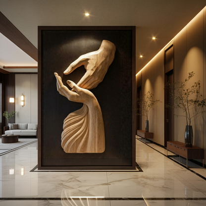 Mid Century 3D Wood Wall Art For Living Room Accent Decor