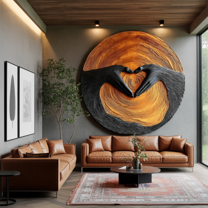 Mid Century Solid Wood 3D Sculpture For Living Room Decoration