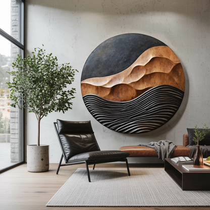 Rustic 3D Wood Wall Art For Entryway Wall Panel Design