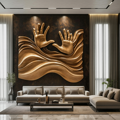 Rustic Wood Wall Sculpture For Living Room Cozy Style